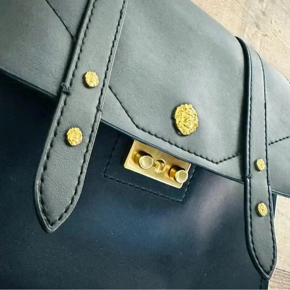 NWOT Anne Klein Lion Studded Leather Backpack - Picture 7 of 13